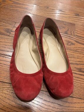 Vince Camuto Red Suede Ballet Flats